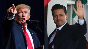 In response to Trump's usual demand to pay for the wall, President Nieto suggested Trump should talk to his hand. Image source: CNN